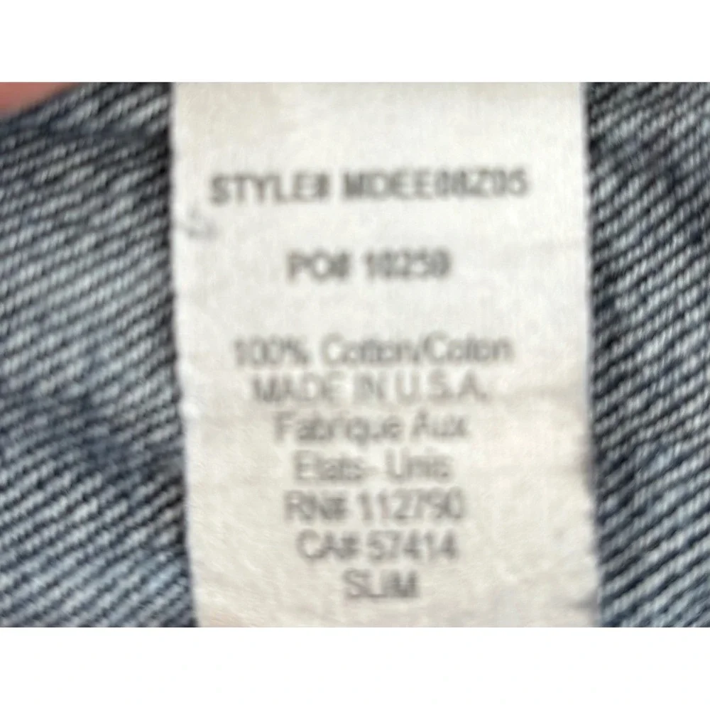 True Religion Slim Fit Straight Leg Jeans Men's 32x27 Blue Flap Pockets Raw Hem
